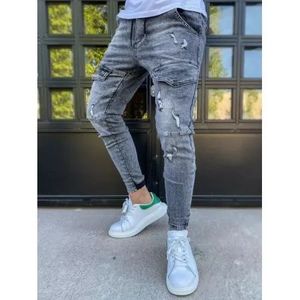 Pánske džínsovej jogger nohavice šedé vyobraziť