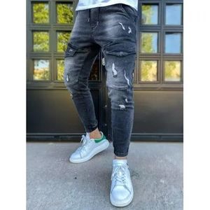 Pánske džínsovej jogger nohavice čierne vyobraziť