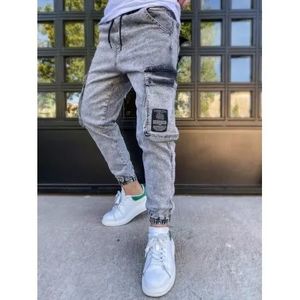 Pánske džínsovej jogger nohavice šedé MEN vyobraziť