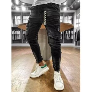 Pánske jeans nohavice s vreckami čierne vyobraziť