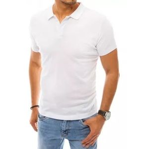 Pánske tričko s golierom bielej ELEGANCE vyobraziť