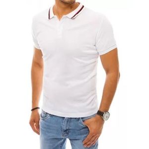 Pánske tričko s golierom bielej ELEGANCE vyobraziť