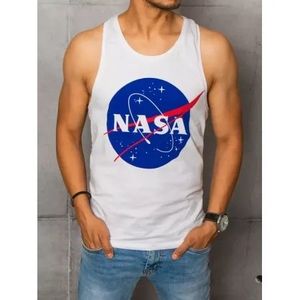 Pánsky nátelník s potlačou biely NASA LOGO vyobraziť