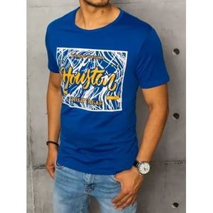 Pánske tričko s potlačou modrej HOUSTON vyobraziť