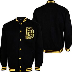 Hoodboyz Left Side Hb Logo College Jacket Blk/yell - L / čierna vyobraziť