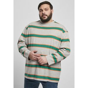 Urban Classics Light Stripe Oversized LS grey/junglegreen - 4XL vyobraziť