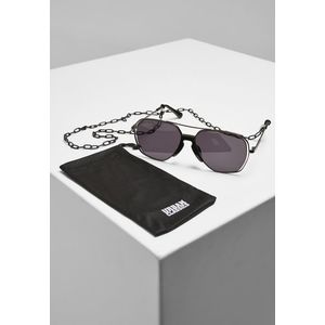 Urban Classics Sunglasses Karphatos with Chain gunmetal/black - One Size vyobraziť