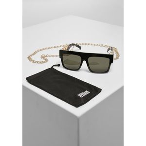 Urban Classics Sunglasses Zakynthos with Chain black/gold - One Size vyobraziť
