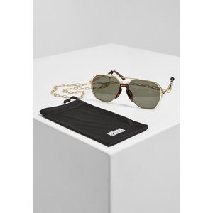 Urban Classics Sunglasses Karphatos with Chain gold - One Size vyobraziť