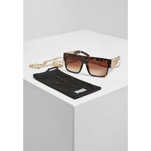 Urban Classics Sunglasses Zakynthos with Chain amber/gold - One Size vyobraziť