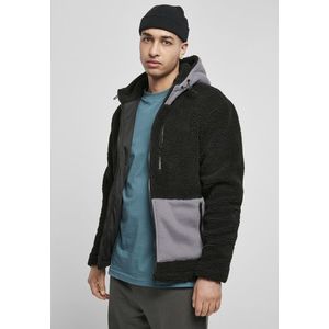 Urban Classics Hooded Sherpa Jacket black/asphalt - 3XL vyobraziť