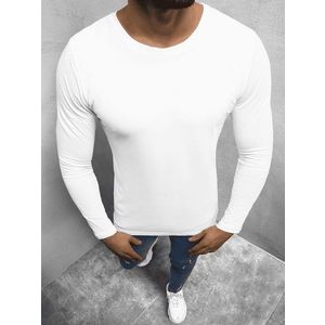 Jednoduché biele tričko s dlhým rukávom O/1209Z vyobraziť