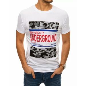Trendové biele tričko s potlačou Underground vyobraziť