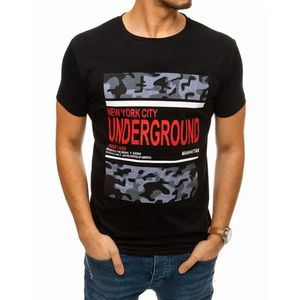 Trendové čierne tričko s potlačou Underground vyobraziť