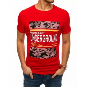 Trendové červené tričko s potlačou Underground vyobraziť