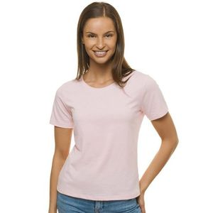Jednoduché dámske tričko bez potlače púdrové JS/SD211/38 vyobraziť