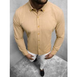 Béžová košeľa s dlhým rukávom O/3012Z vyobraziť