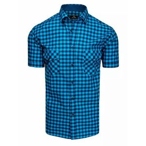 Granátovo-nebesky modrá károvaná košeľa vyobraziť