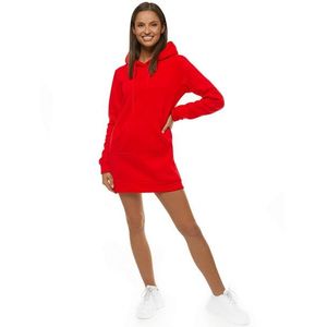 Jedinečná dámska mikina s kapucňou v červenej farbe JS/YS10003/18 vyobraziť