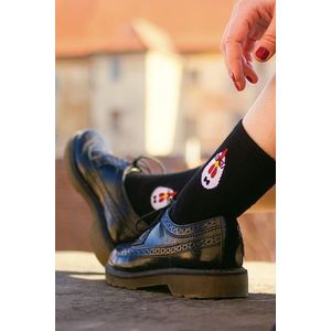 Čierne trojštvrťové ponožky Kohút rebrovaný vyobraziť