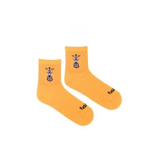 Žlté trojštvrťové ponožky Zebra rebrovaná vyobraziť