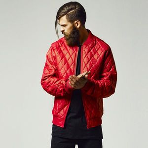 Urban Classics Diamond Quilt Leather Imitation Jacket fire red - M vyobraziť