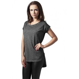 Urban Classics Ladies Long Back Shaped Spray Dye Tee darkgrey - L vyobraziť