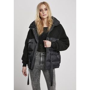 Urban Classics Ladies Sherpa Mix Puffer Jacket black - XXL vyobraziť