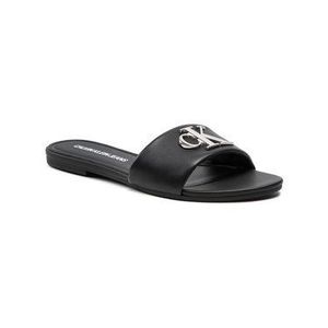 Calvin Klein Jeans Šľapky Flat Sandal Slide Hw Lth YW0YW00144 Čierna vyobraziť
