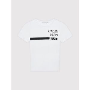 Calvin Klein Jeans Tričko Institutional Spray IB0IB00895 Biela Regular Fit vyobraziť