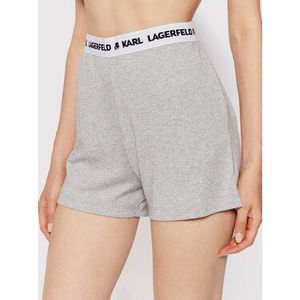 KARL LAGERFELD Pyžamové šortky Logo 215W2183 Sivá vyobraziť