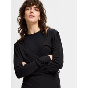 Tričká s dlhým rukávom pre ženy Selected Femme - čierna vyobraziť