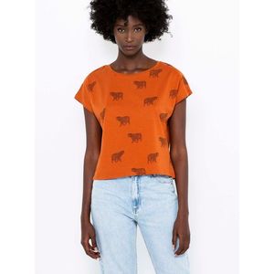 Oranžové vzorované tričko CAMAIEU vyobraziť