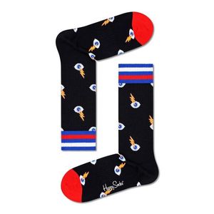 Ponožky Happy Socks I See You Thin Crew dámske, čierna farba vyobraziť