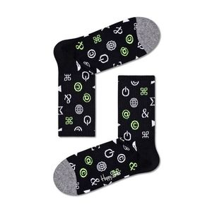 Ponožky Happy Socks Ctrl Alt Del 3/4 Crew dámske, čierna farba vyobraziť