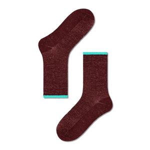 Ponožky Happy Socks Mariona Crew dámske, hnedá farba vyobraziť
