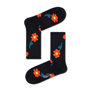 Ponožky Happy Socks Pixle Flower 3/4 Crew pánske, čierna farba vyobraziť