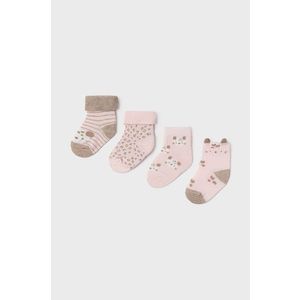 Detské ponožky Mayoral Newborn (4-Pack) ružová farba vyobraziť