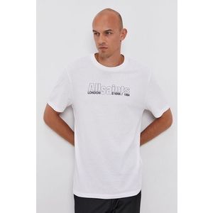 Tričko AllSaints pánske, biela farba, s potlačou vyobraziť