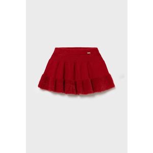 Dievčenská sukňa Mayoral červená farba, mini, áčkový strih vyobraziť