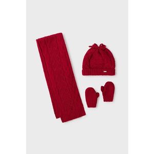Detská čiapka, šál a rukavice Mayoral červená farba vyobraziť