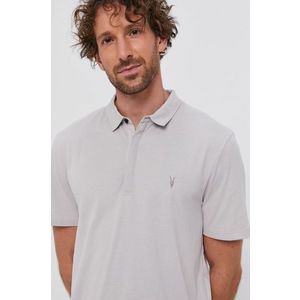 Polo tričko AllSaints pánske, šedá farba, jednofarebné vyobraziť