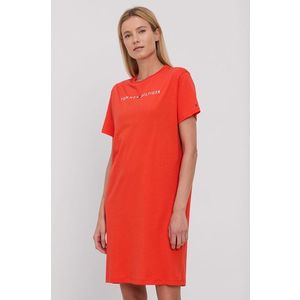 Nočná košeľa Tommy Hilfiger dámska, oranžová farba, bavlnená vyobraziť
