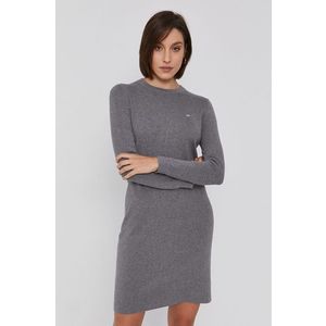 Šaty Calvin Klein šedá farba, mini, priliehavé vyobraziť
