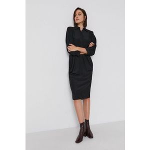 Šaty Sisley čierna farba, mini, rovné vyobraziť