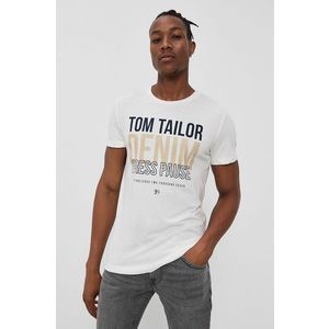 Tričko Tom Tailor pánske, béžová farba, s potlačou vyobraziť