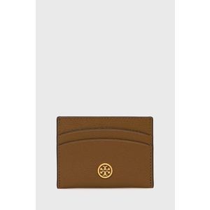 Kožená peňaženka Tory Burch dámska, hnedá farba vyobraziť