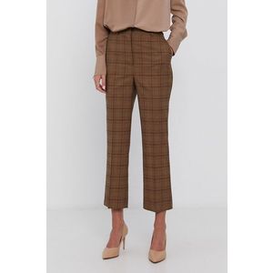 Nohavice Sisley dámske, hnedá farba, rovné, vysoký pás vyobraziť