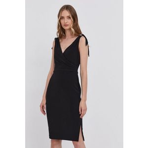 Šaty Lauren Ralph Lauren čierna farba, mini, priliehavé vyobraziť