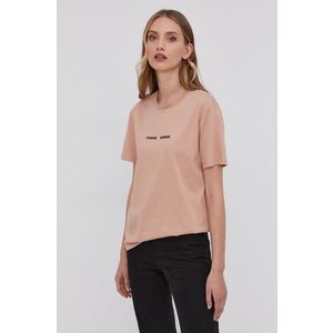 Bavlnené tričko Samsoe Samsoe ružová farba vyobraziť
